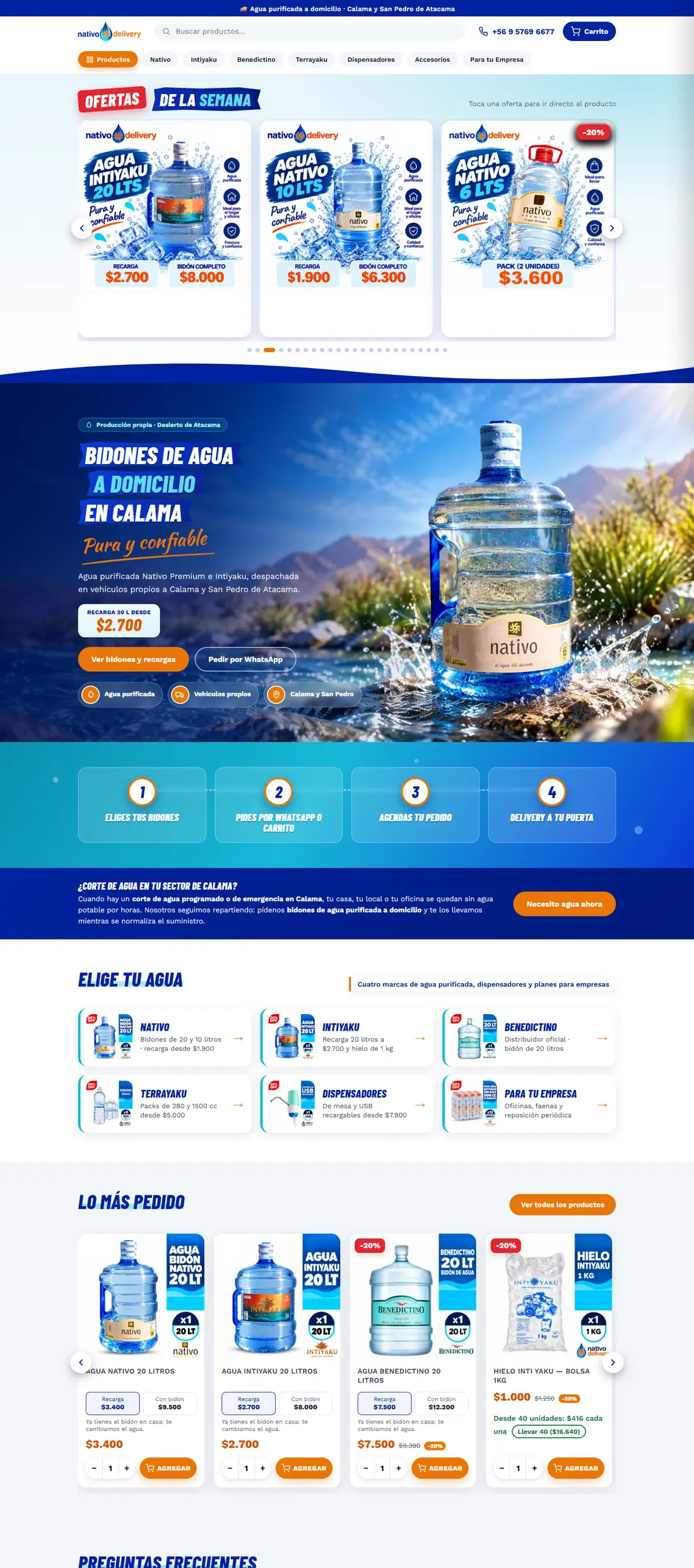 Captura de la web de Nativo Delivery en computador